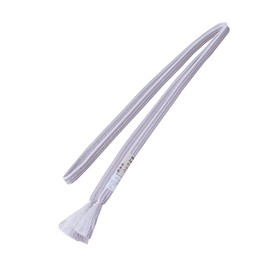 Amemari Obi Bande, Pure Silk, Bespoke Kyoto Braid, Made in Japan, Easy to Match, Light Color, Flat Tang Square Set, Silky, For All Year, Elegant, Adult, Bicolor Nuance Color, C. Light Pink Gray/White