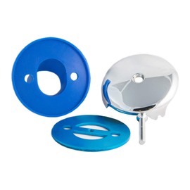 BlueVue 3-5/8"" Overflow Gasket Kit with Overflow Cover for Stopping Tub Leaks, Chrome