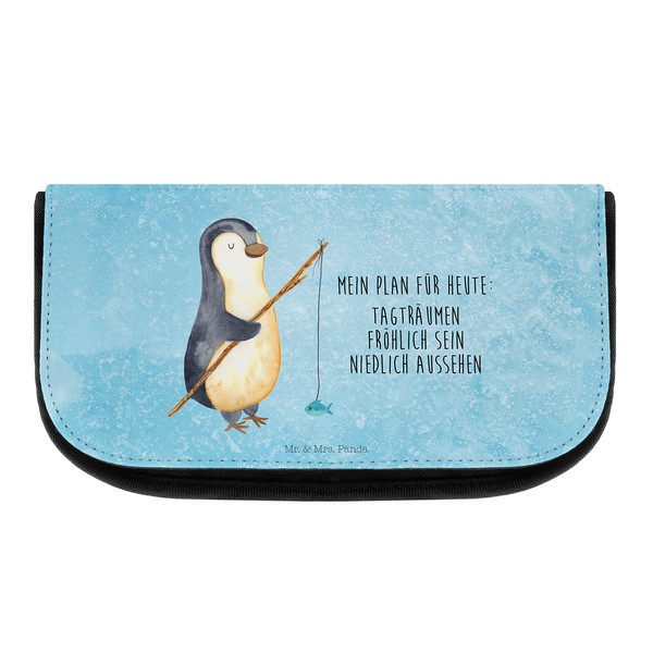 Mr. & Mrs. Panda Cosmetic Bag Penguin Angler Gift Idea Cosmetic Bag Dreamy Angel Makeup Bag Holiday Toiletry Bag, blue, Hand Drawn