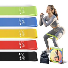 JAKKOFOXX Resistance Loop Exercise Bands - Set of 5 for Home Fitness, Strength Training, Physical Therapy and Stretching - Colour: Multi-Color