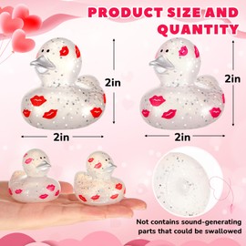 DEEKIN 48 Pcs Wedding Glitter Rubber Ducks 2" Wedding Party Favors Decorations for Lovers and Celebration