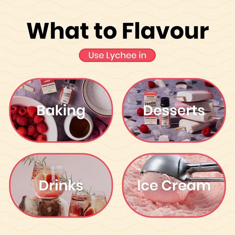 Foodie Flavours Natural Lychee Flavouring, High Strength - 15ml