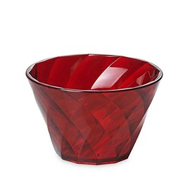 Omada Design Bowl 3,35 inch Diameter, 5,92 fl oz Capacity, Transparent Diamond Line, Red