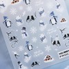 Christmas Nail Art Stickers Winter Snowflake Penguin Nail Decals 4PCS