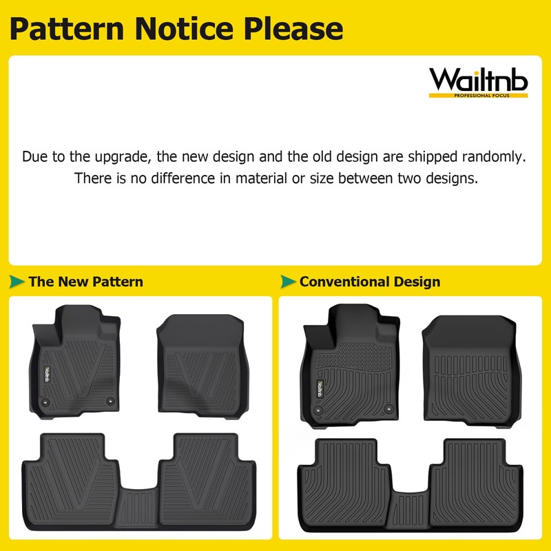 Wailtnb All-Weather Floor Mats & Cargo Liner Set Custom for
