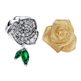 Annmors Pendant Heart Charm S925 Sterling Silver Sparkling Bead 5A Cubic Zirconia for European Bracelets Necklace, Jewellery Gift for Men and Women, Silver