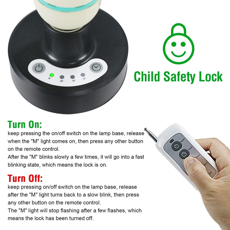 COOSPIDER UV Lamp w/Remote Control 36W UVC Light Bulb with