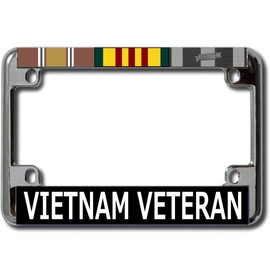 Vietnam Veteran Chrome Motorcycle License Plate Frame