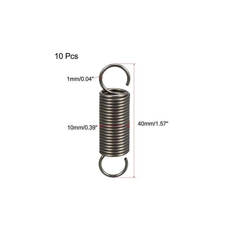 sourcing map Tension Spring Steel Small Double Hook Tension Spring