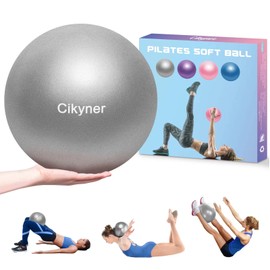 Cikyner Soft Pilates Ball, Small Exercise Ball 23-25cm Mini Gym Ball with Inflatable Straw, Suitable for Pilates, Yoga, Full body Training, Physical Therapy and Balance improving at Home, Gym & Office