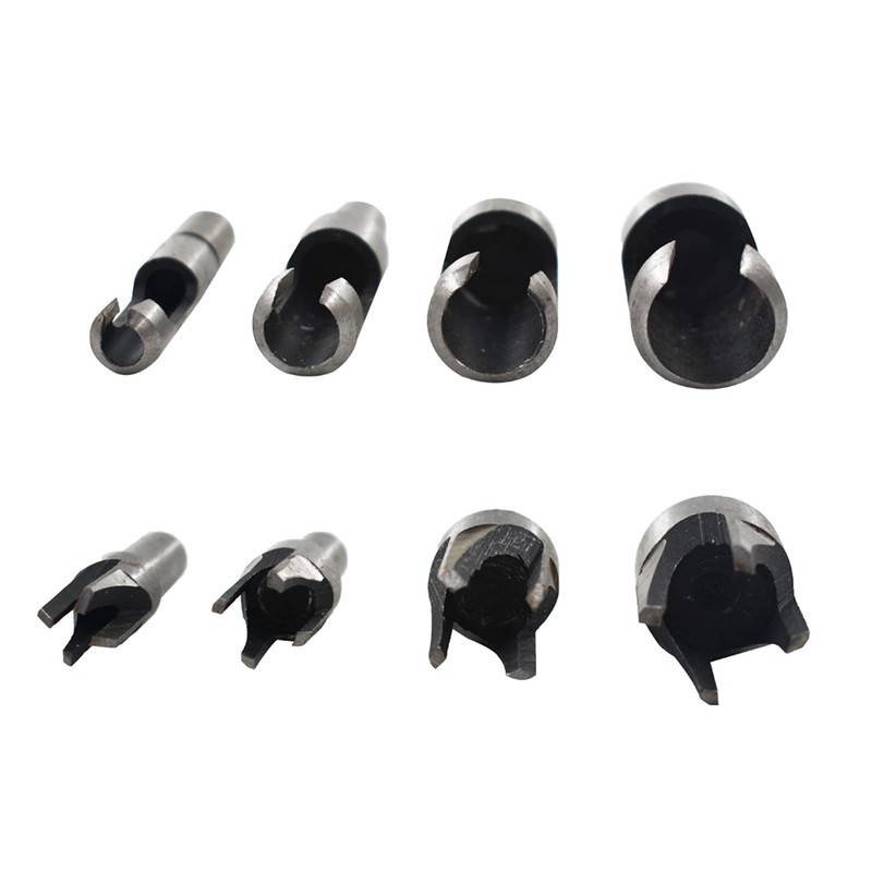 ALL-CARB 8Pcs Wood Plug Cutter Carbon Steel Straight and Taper