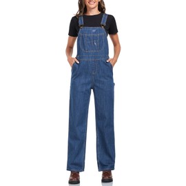 HISEA Women's Denim Bib Overall, Womens Relaxed Fit Overalls Workwear with Adjustable Straps and Convenient Tool Pockets