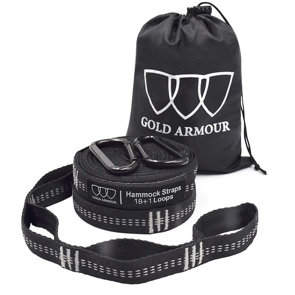 Gold Armour Hammock Straps XL, Camping Hammock Tree Straps Set