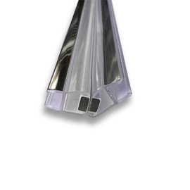 Gordon Glass® Universal 135 Degree Shower Door Magnetic Seal with Chrome Trim Accent for 3/16" and 1/4" Glass Frameless Shower Doors - 73" Long - Set