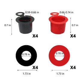 KMYZQDV 8PCS Car Battery Terminal Cover Deep Post Caps and Covers with Protective Cap Red and Black Positive Terminal Protector for Winter Use Universal Fit for SUV Truck Sedan and Car Batteries