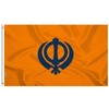 Sikh Khanda Religion Flag 3x5 Ft silk/satin Fabric -Sikhism Sikhs