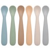 Eascrozn Baby Spoons, 6 Pack First Stage Silicone Feeding Spoons,