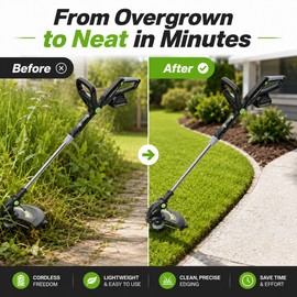20V Cordless String Trimmer for Lawn Care – Lightweight Battery Grass Cutter for Yards, Edges & Garden Paths