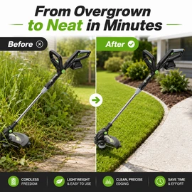 20V Cordless String Trimmer for Lawn Care – Lightweight Battery Grass Cutter for Yards, Edges & Garden Paths