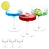 QWORK 6 Pcs Ribbed Cocktail Glasses,10 oz Classic Hand-Blown Crystal