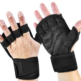 Fidqiog Weight Lifting Gloves for Men Women, Ventilated Workout Lifting Gloves with Wrist Support, Gym Mitts with Full Palm Protection for Weightlifting and Gym Fitness (Medium)