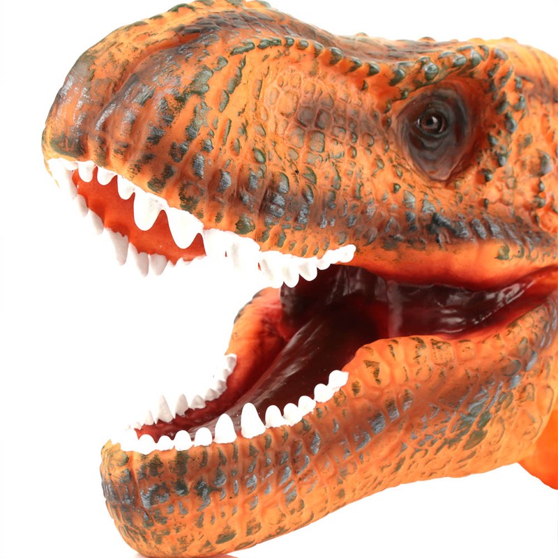 Soft Dinosaur Head Hand Puppet Kids Child Stories Role Play