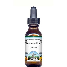 Soapwort Root Glycerite Liquid Extract (1:5) - Strawberry Flavored (1 oz, ZIN: 512728) - 3 Pack