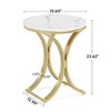 Tribesigns Set of 2 Faux Marble Round Side Table, White