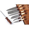 Damascus Knives Handmade Professional Kitchen Knife Set, 7pcs Best Steel