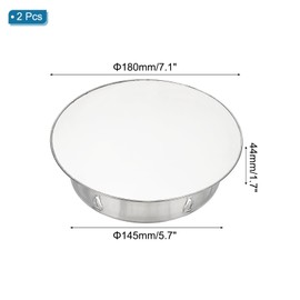 PATIKIL Chimney Hole Cap, 2 Pcs 180mm(7.1 Inch) Adjustable Round Stainless Steel Flue Hole Cover Stove Pipe Cap Pipe Cover for Kitchen Balcony Sewer, Silver Tone, Fit 5.7" Hole