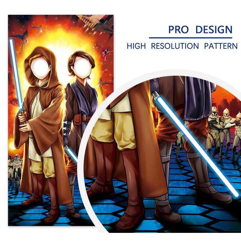 Galaxy Wars Backdrop 3 x 5.9 ft, Space Wars Face