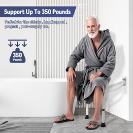 TYYIHUA Folding Shower Seat Wall Mounted, Foldable Shower Bench Shower Stool - Shower Chair for Inside Shower for Adults, Pregnant Women, Elderly and Disabled - Adjustable Height from 16.9" to 20.9"