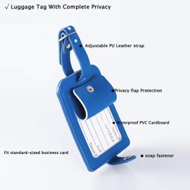 Z Luggage Bag Tags Leather Travel ID Labels Suitcase Name Tags with Snap, 4 Pack