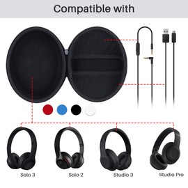 Lebakort Hard Carry Case Compatible with Beats Studio Pro Studio 3 Solo 4 Solo 3 Solo 2 Wireless Noise Cancelling Over-Ear Headphones (Off White Case)