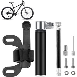 Mini Bike Pump - Portable Bike Pump 120 PSI - Compatible with Presta / Schrader Valve - Lightweight and Durable Accessories for MTB Running Road Balls