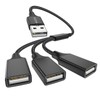 MOGOOD 3 in 1 USB Splitter - 1 Male to