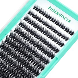 Bodermincer Black/Colored Cluster Lashes 240pcs 20D/40D DIY Eyelash Extension D Curl Long Individual Lashes Mixed Tray Faux Mink Lash Clusters Extensions 8-22mm (50D-10MM)