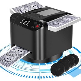 Automatic Card Shuffler And Dealer 180/360 ° Rotate (Used By 1-12 People),4 Wireless Remote Controls, Can Set Card Dispensing Distance, One Click To Set "Whipped Eggs/Landlord",Match Card Of Any Size