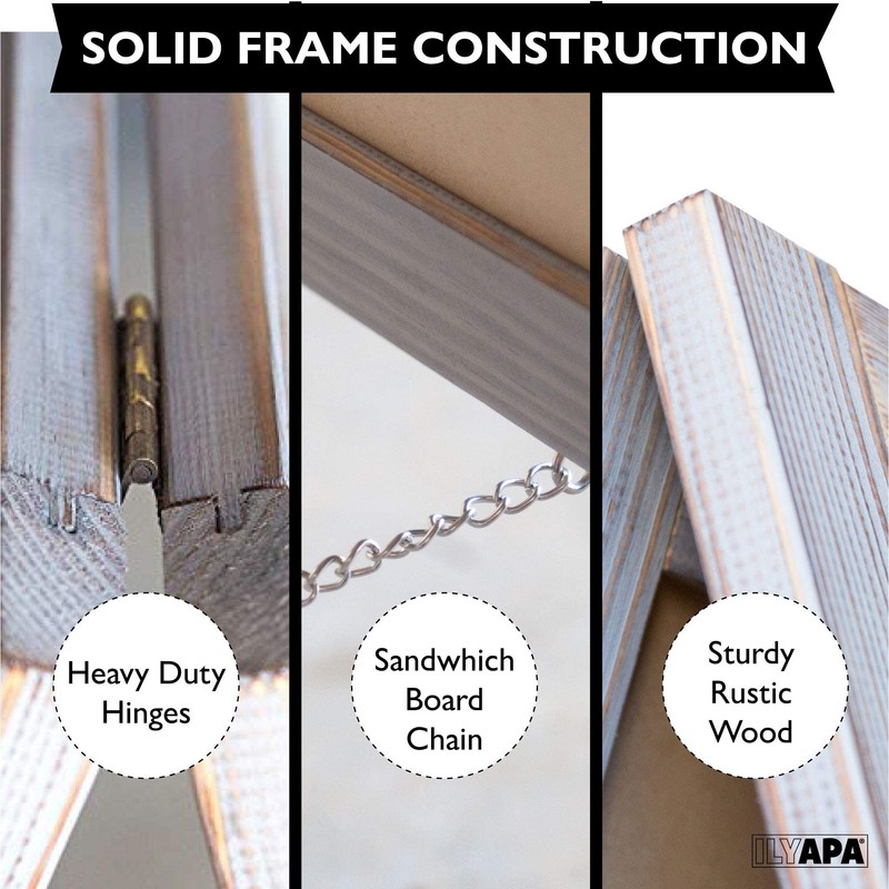 Wooden A-Frame Sign with Eraser & Chalk - 40 x