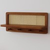 FRIADE PE Rattan Coat Rack Shelf Wall Mounted with 4