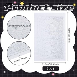 FINGERINSPIRE 8 Sheet Glitter Rhinestone Iron on Transfers Clear Crystal Hotfix Appliques Crystal Decals Hot Melt Sparkle Flat Round Rhinestone Patches for Clothing Embellishment