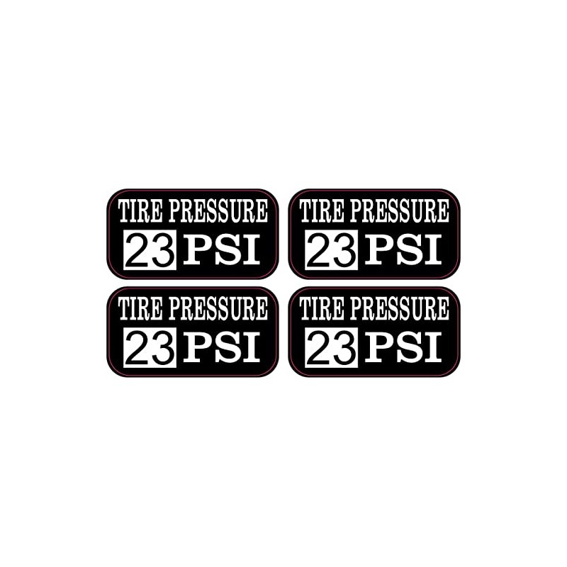 StickerTalk Tire Pressure 23 PSI Vinyl Stickers, 2 inches by