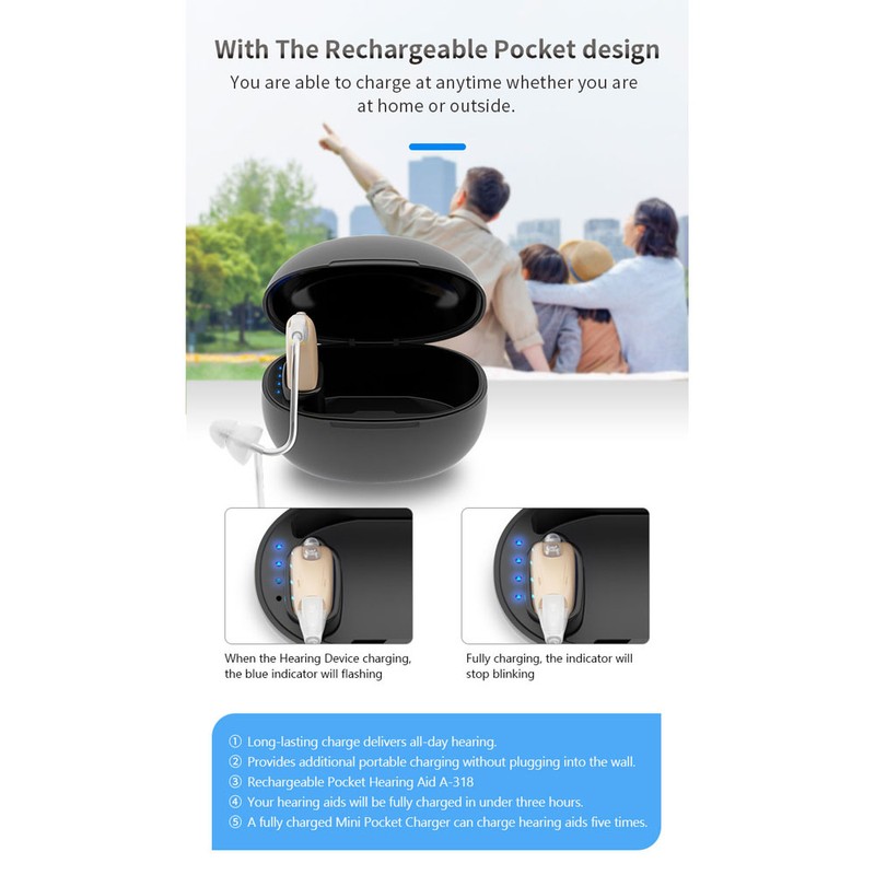 1pcs Mini Small Invisible Rechargeable Hearing Device Noise Reduction Sound