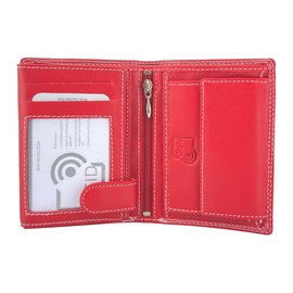 BUFFALO HILL L&B Collection 2338 Wallet, Portrait Format, with RFID Protection, Real Leather Wallet, Large with Coin Compartment, 8 Card Slots, Wallet for Men, Wallet, red, Modern