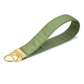 LNKRE JEWELRY Olive Green Fabric Wrist Lanyard for Key Fob - Hands Wristlet Bracelet Keychain for Men Women