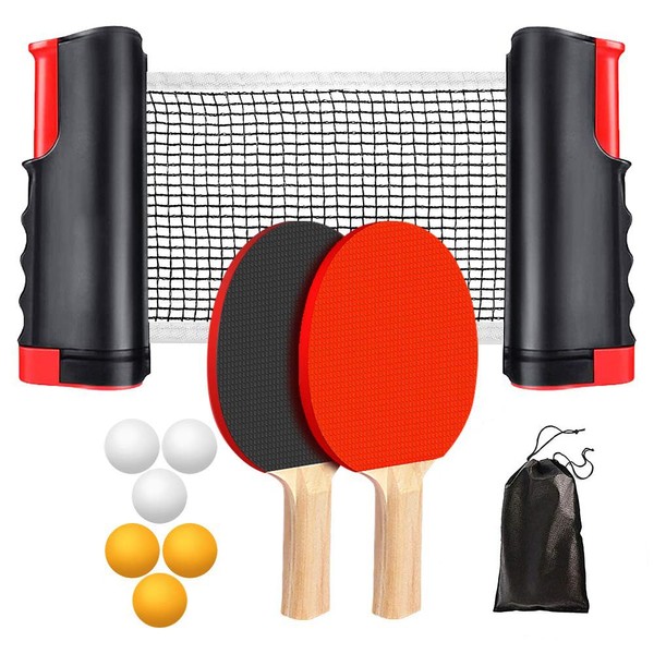 YOU ER MEI Red de Ping Pong, Raquetas y Pelotas