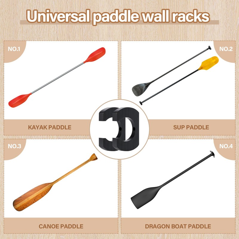 4 Pcs Kayak Paddle Holder, Kayak Oar Holder to Keeper