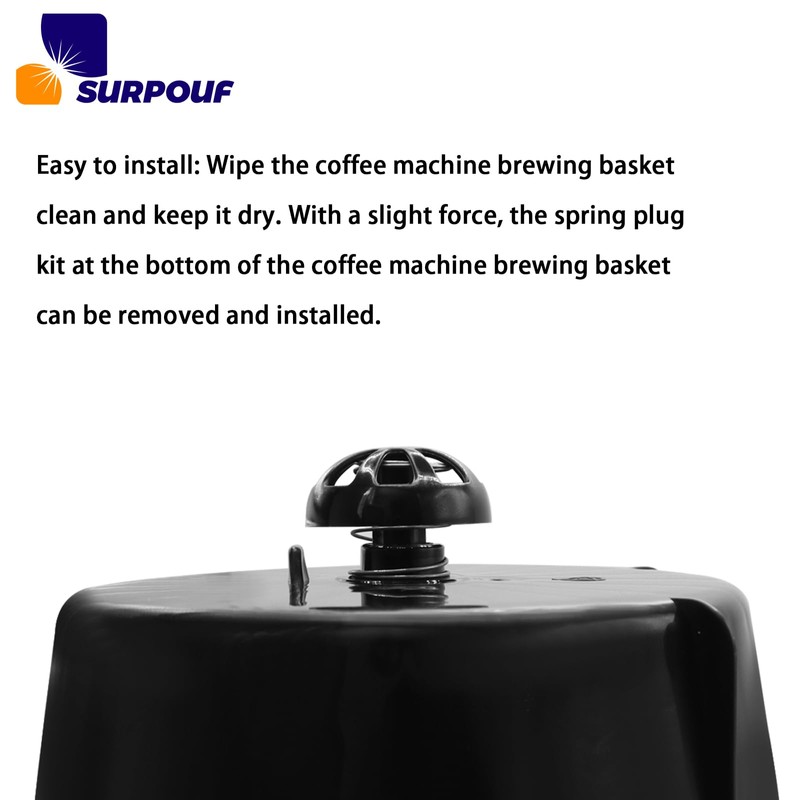 SURPOUF Coffee Replacement Brew Basket Spring Loaded Stopper Kits Fits