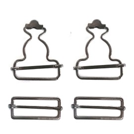 Trimming Shop 40mm Metal Dungaree Buckles with Rectangle Slider Fasteners for Braces, Hand Bags, Jackets, Kids Overalls, DIY Clothing, Pinafore Dresses, Gunmetal, 2pcs