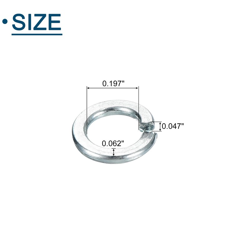 sourcing map #10 Split Lock Washer, 100Pcs Carbon Steel Spring